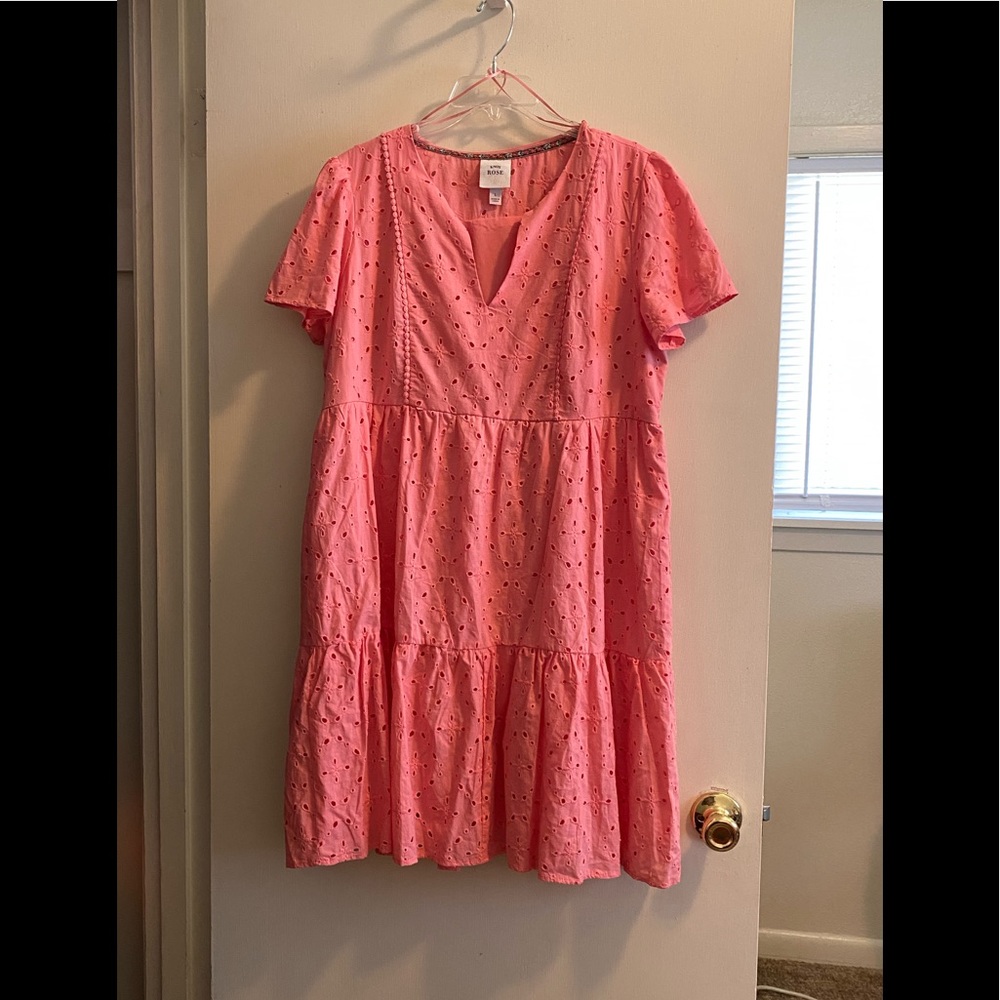 Cute Coral Eyelet Sundress